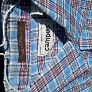 Vintage 60 70 s Campus "Rugged Country". Shirt. Plaid. Small. Excellent conditio